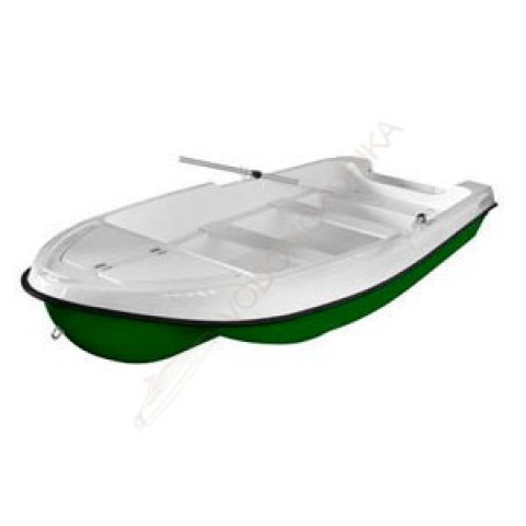 Лодка LAKER 410 пластиковая моторно-гребная ( низ зеленый, верх белый )